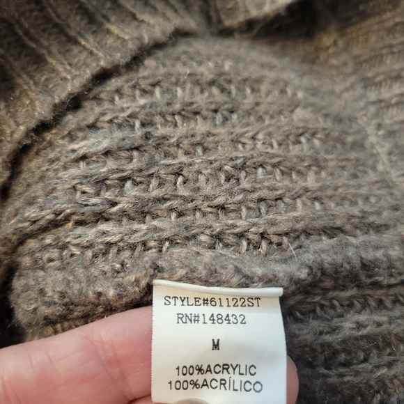 Pink Clover Wrap Front Sweater Taupe Womens Medium - Picture 8 of 16